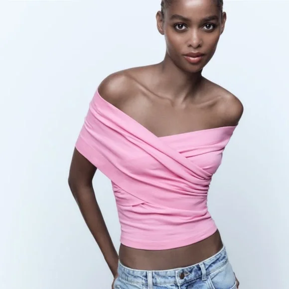 Zara wrap top pastel pink - Picture 3 of 13